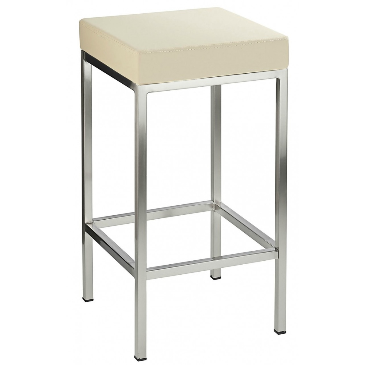 Fernow Briushed Satin Frame Stool Fixed Height 4 Colours - Cream.