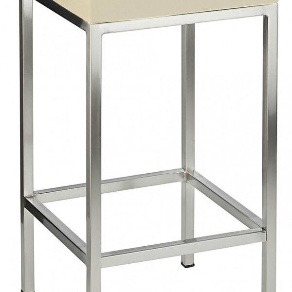 Fernow Briushed Satin Frame Stool Fixed Height 4 Colours - Cream.