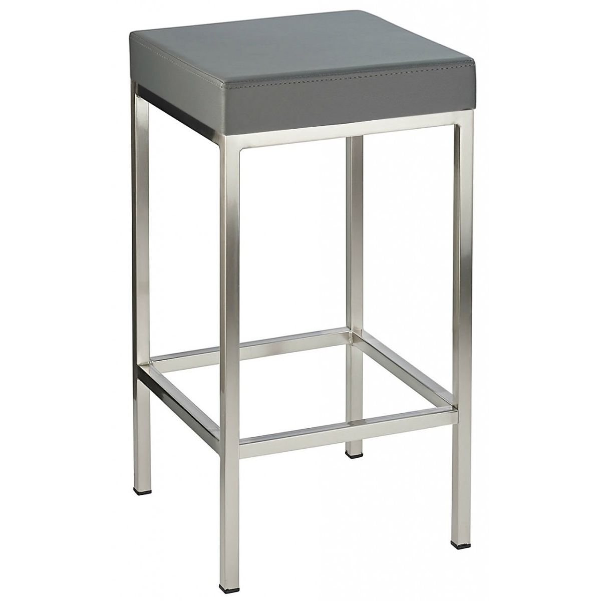 Fernow Briushed Satin Frame Stool Fixed Height 4 Colours - Grey.