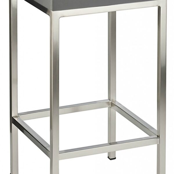 Fernow Briushed Satin Frame Stool Fixed Height 4 Colours - Grey.