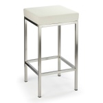 Fernow Briushed Satin Frame Stool Fixed Height 4 Colours - White.