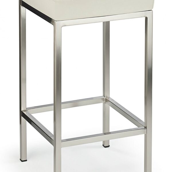 Fernow Briushed Satin Frame Stool Fixed Height 4 Colours - White.