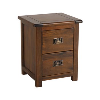 Bozz Small Dark Antique Softwood Bedside Table