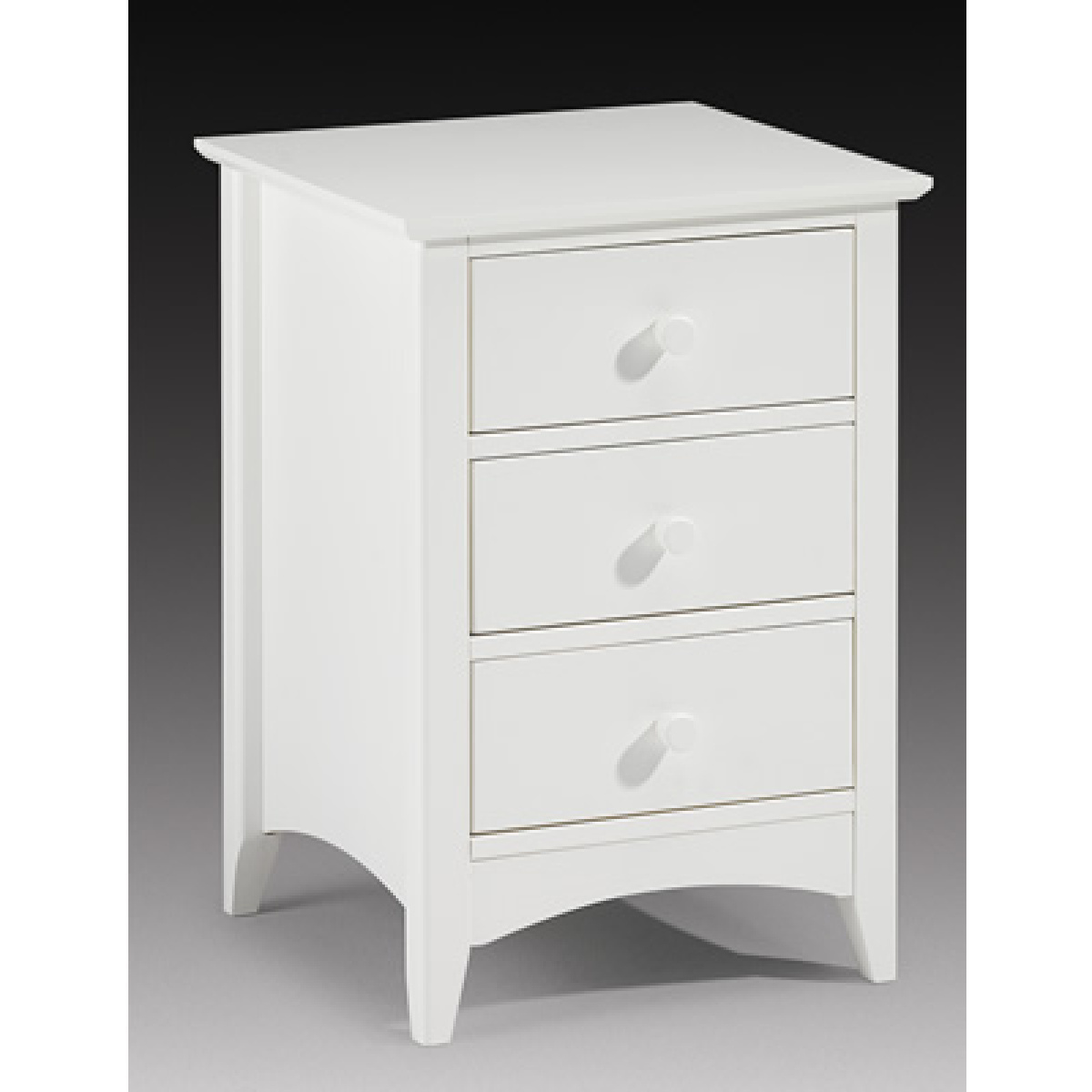 Treck White Stone Bedside Chest 3 Drawer