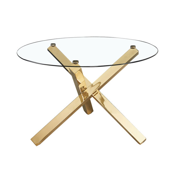 Celly Table Glass Top Gold Legs