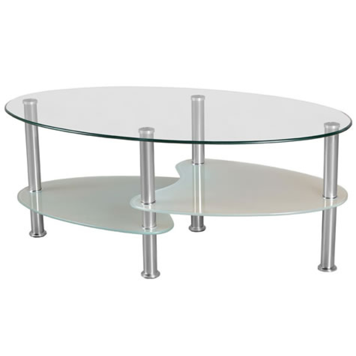 Carmel Clear Frosted Glass Coffee Table