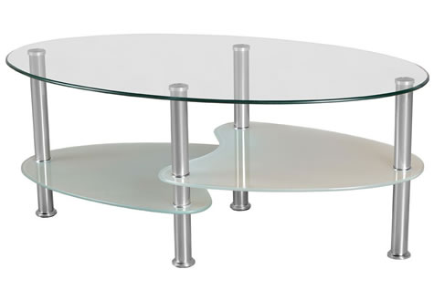 Carmel Clear Frosted Glass Coffee Table