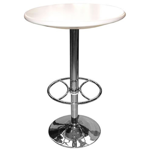 Carboni White Adjustable Tall Bar Table