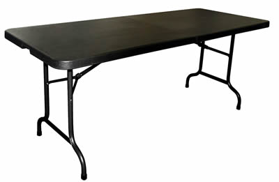 Restine 6Ft Black Middle Folding Portable Table