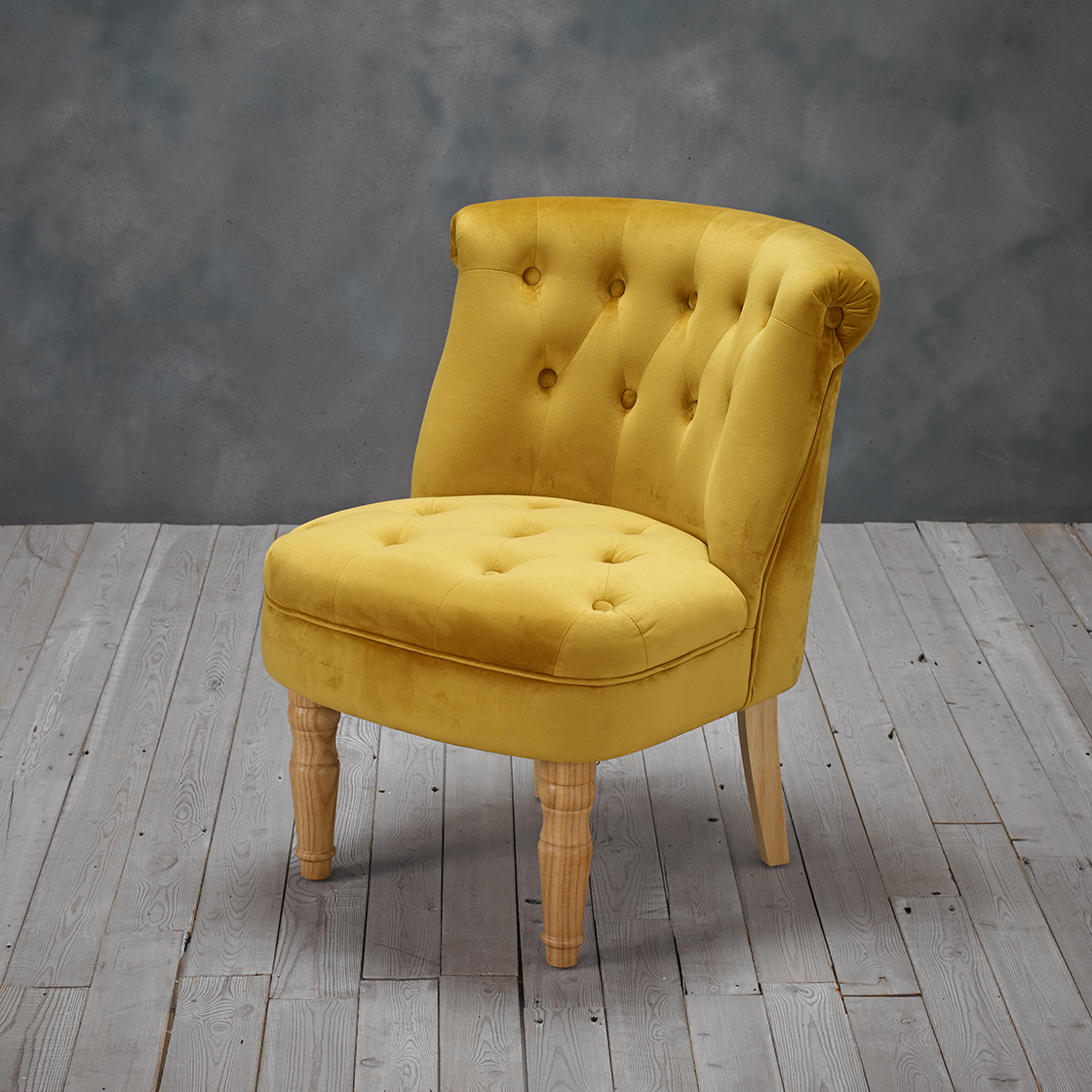 Lottie Chair Mustard Velvet