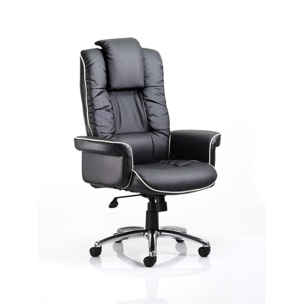 Chel Leather Adjustable Office Chair - Black