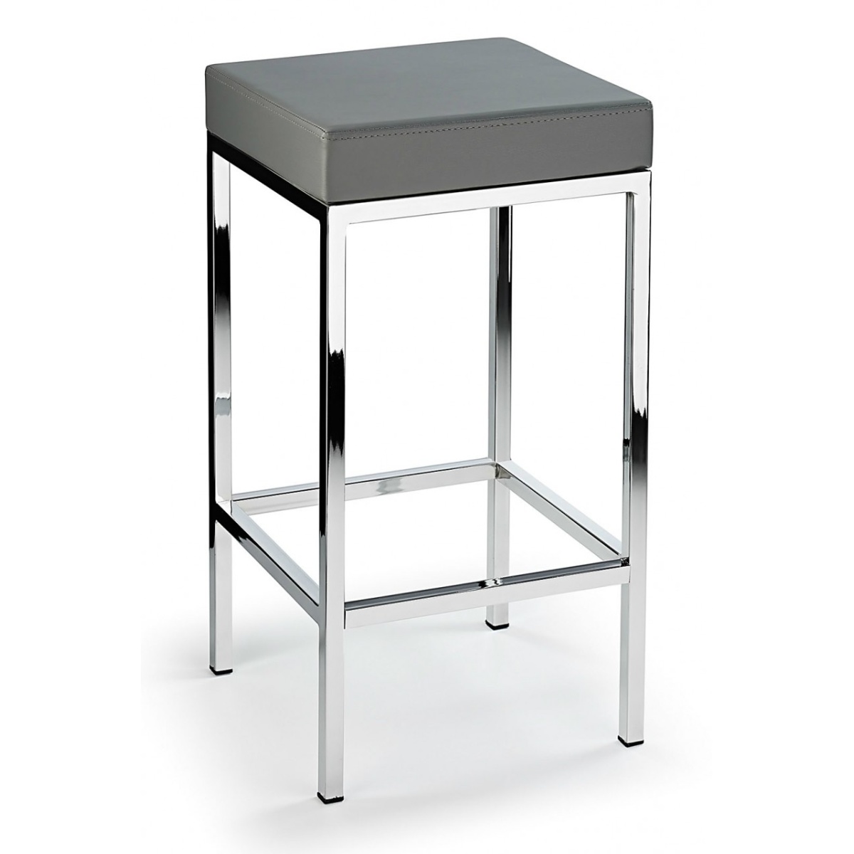 Ernest Bar Stool Chrome Frame Fixed Height - Grey