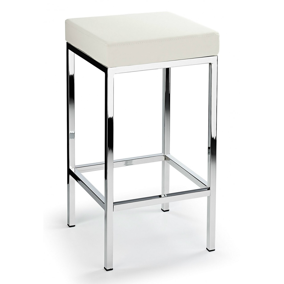 Ernest Bar Stool Chrome Frame Fixed Height - White