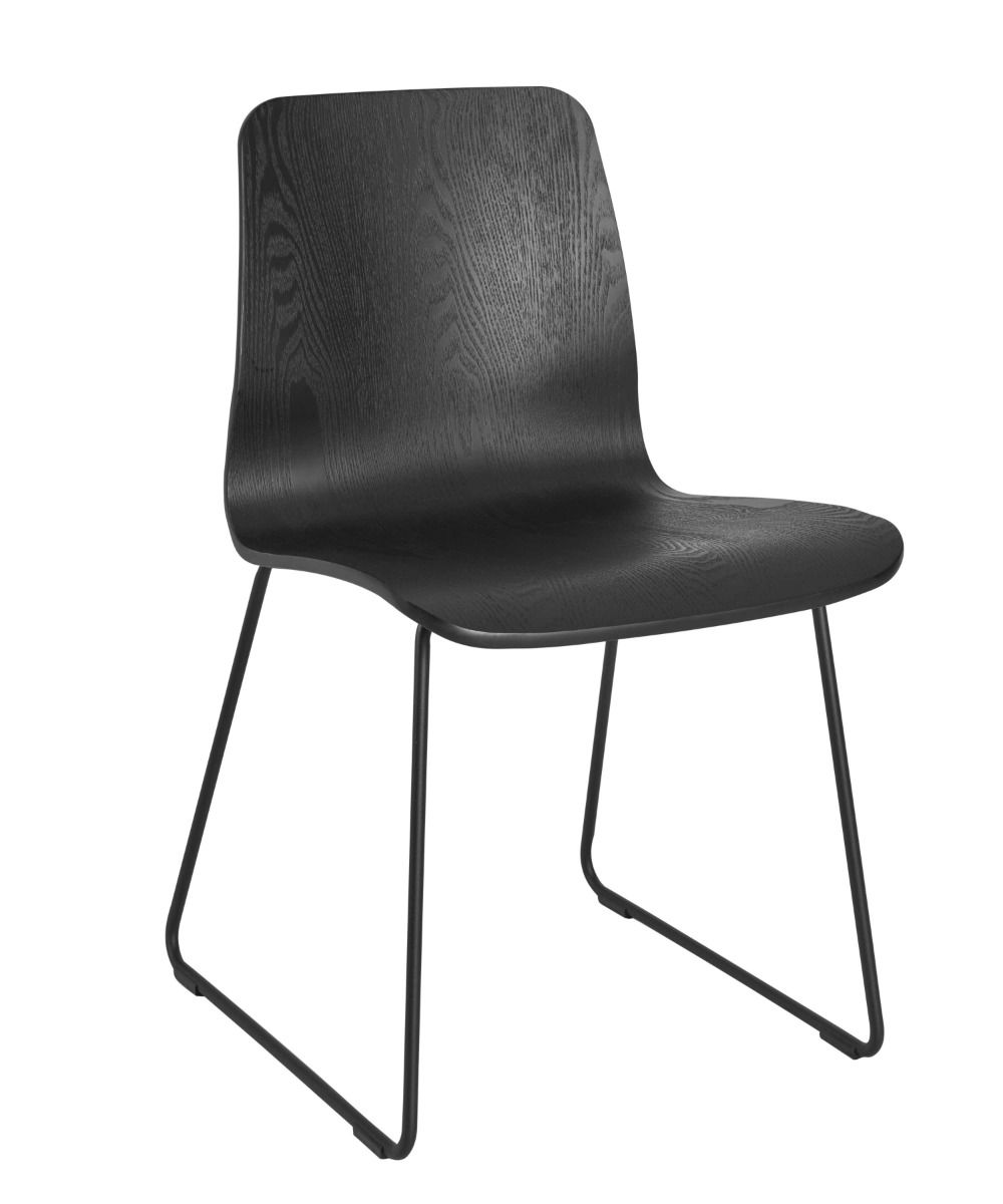 Danos Side Chair Black - Skid Frame
