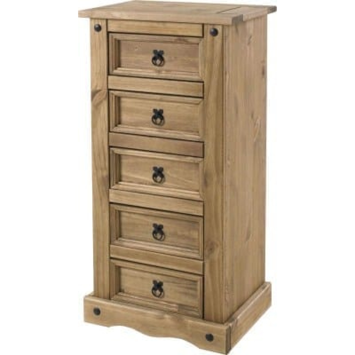 Corisy Pine Chest - Narrow - 5 Drawers