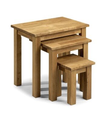 Cox Solid Oak Nest Of 3 Tables