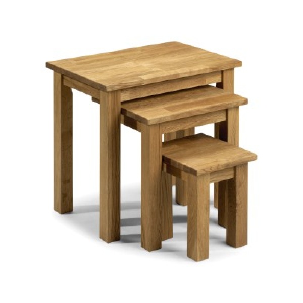 Cox Solid Oak Nest Of 3 Tables