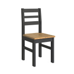 Dinea Black Ladder Back Chair with Pine Seat (Pair)