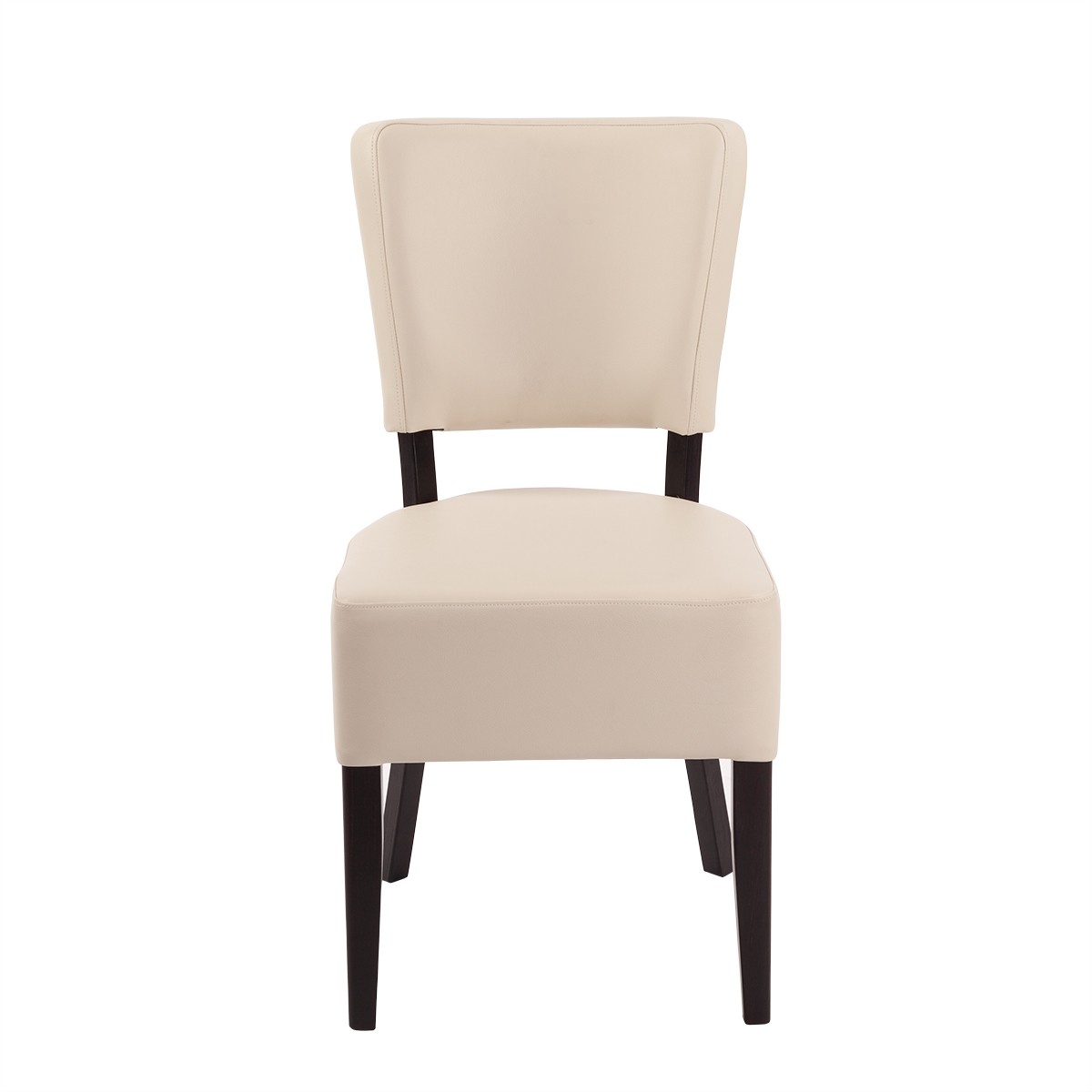 Dorit Solid Beech Side Chair Faux Leather - Cream