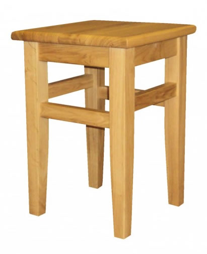 Crafty Solid Oak Wood Frame Low Stool No - Brown Faux Leather