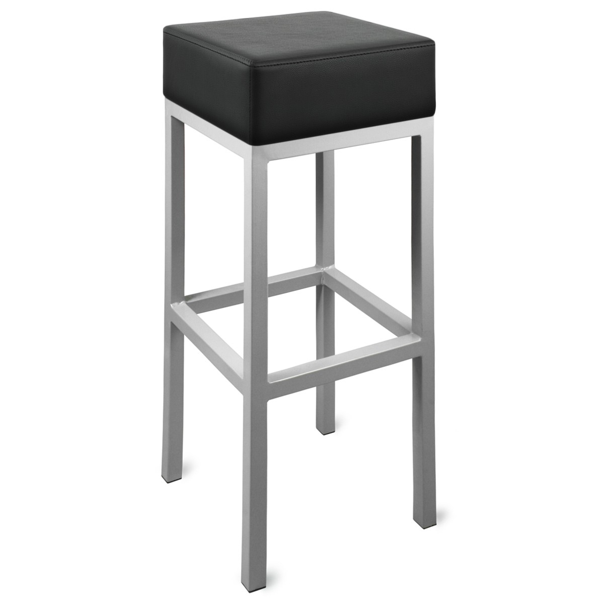 Cara Brushed Square Stool Fixed Height Frame 3 Colours - Black