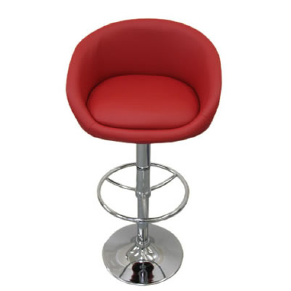 Cuper Red Faux Leather Breakfast Bar Stool Height Adjustable.