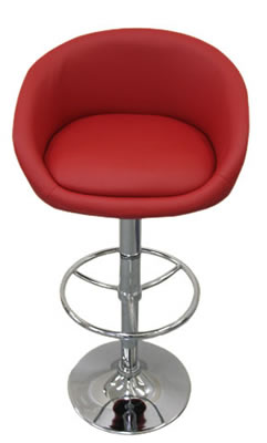 Cuper Red Faux Leather Breakfast Bar Stool Height Adjustable