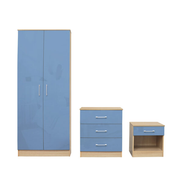 Darcy Bedroom Set Blue - Cupboard Cabinet Bedside Table