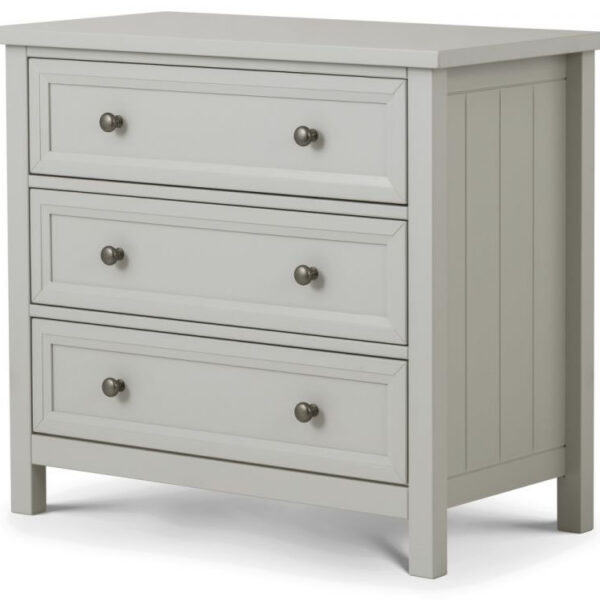 Viyella Dove Grey 3 Drawer Chest Of Drawers Stone Lacquered