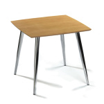 Mazone Table Stylish Chrome Legs Square Top