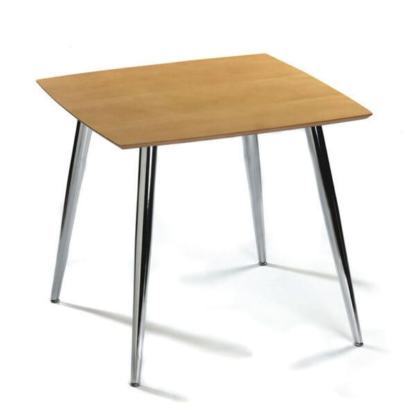 Mazone Table Stylish Chrome Legs Square Top