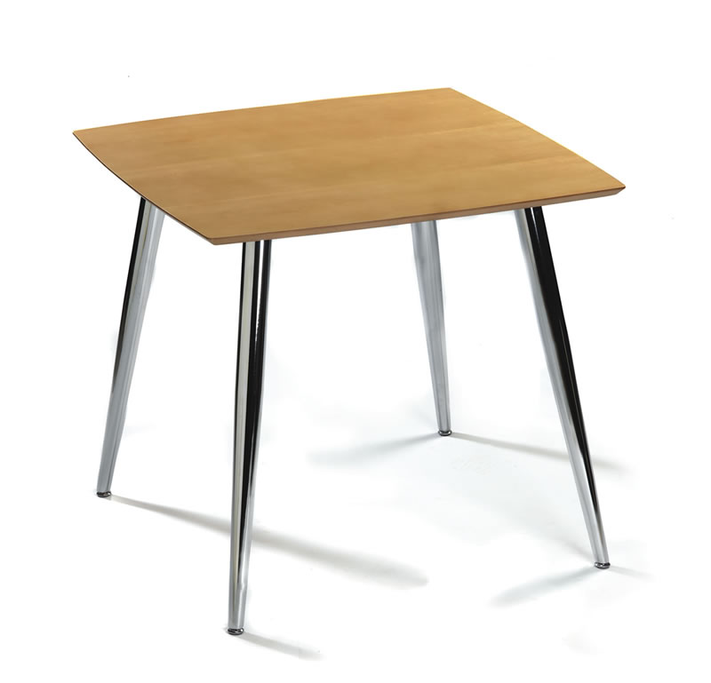 Mazone Table Stylish Chrome Legs Square Top