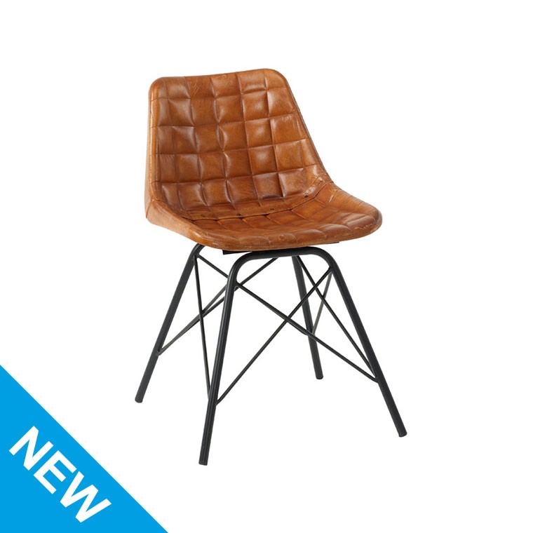 Eskimo Real Leather Tan Chair Bruciato Stylish H