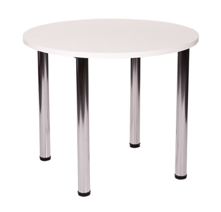 Fabian Round Small Or Large Table 4 Chrome Legs
