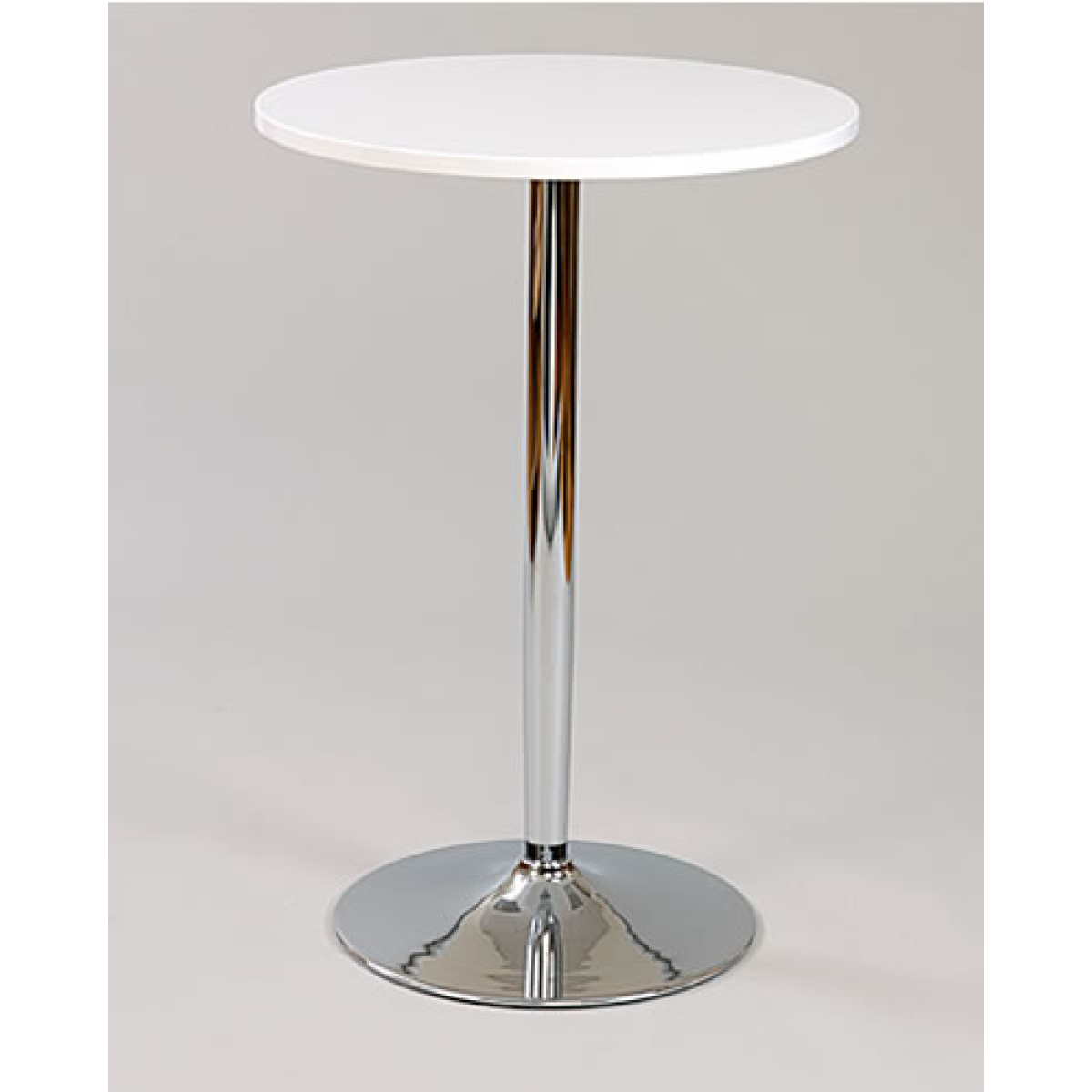 Farley White Poseur Shiny Chrome Frame Round Table Top - 80 cm