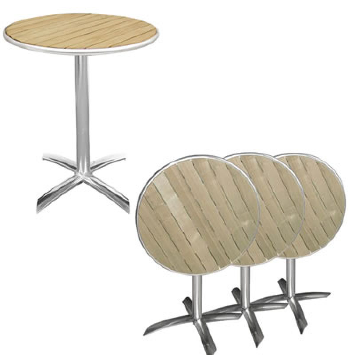 Samantha Outdoor Folding Bistro Table Ash Top