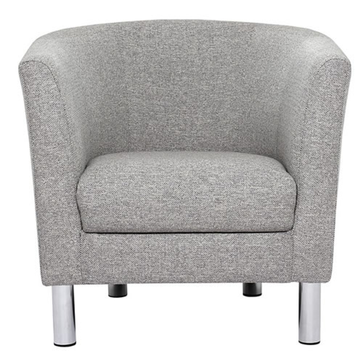 Ontary Tub Arm Chair 1 Seater Nova Light Grey Fabric.