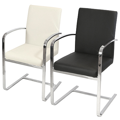 Derick Chrome Carver Chairs Arms 3 Colours - Cream