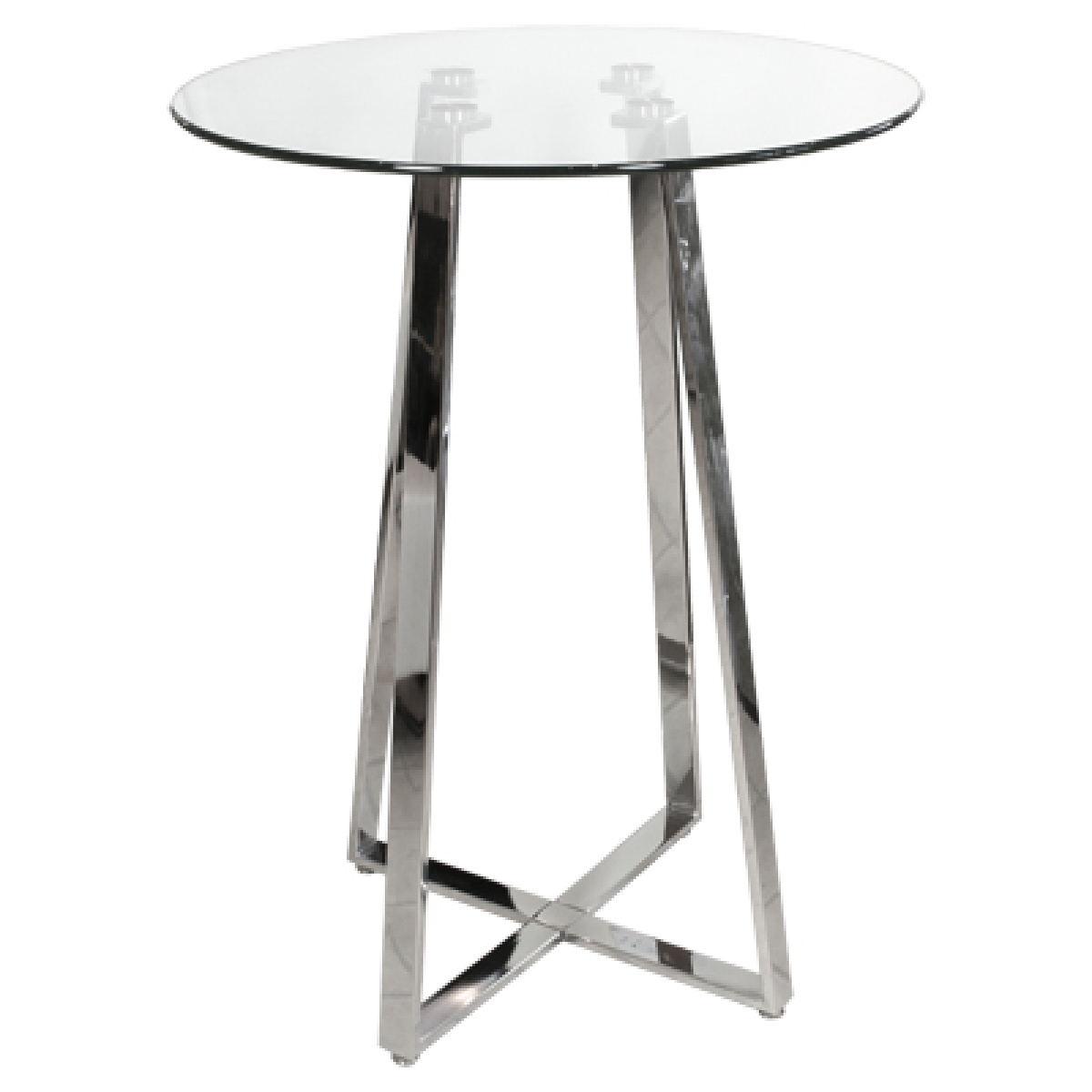 Nerix Round Glass Top Tall Bar Poseur Table