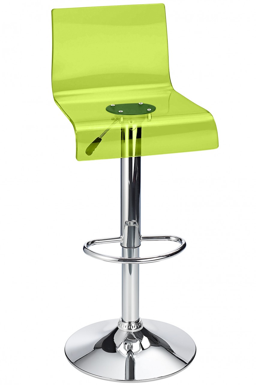 Snazzy Adjustable Acrylic Kitchen Bar Stool Green