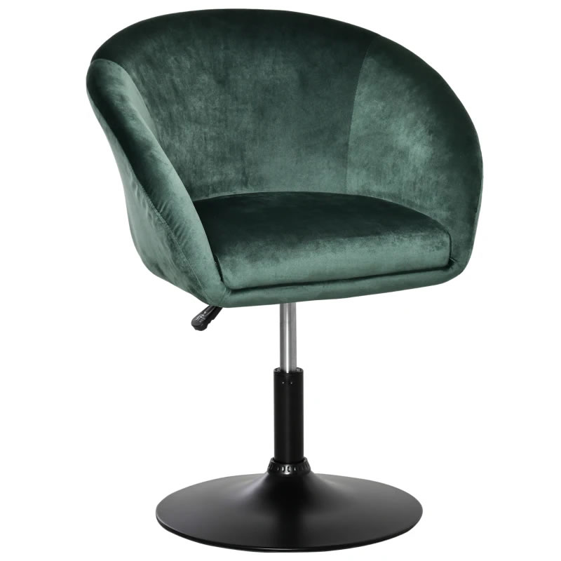 Green Swivel Bar Stool Fabric Dining Chair Dressing Stool with Tub Seat