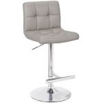 Cuborn Grey Bar Stool Faux Leather