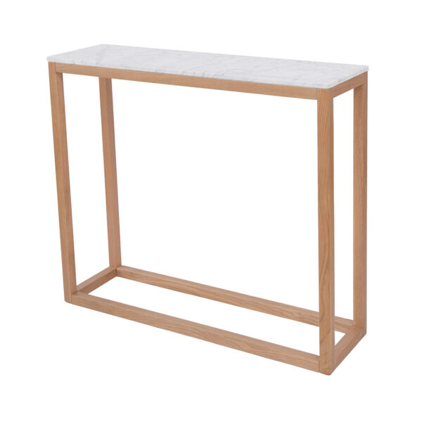 Harly Console Table Oak-White Marble Top