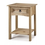 Cortan 1 Drawer Pine Hall Table With Shelf - Antique Wax Finish