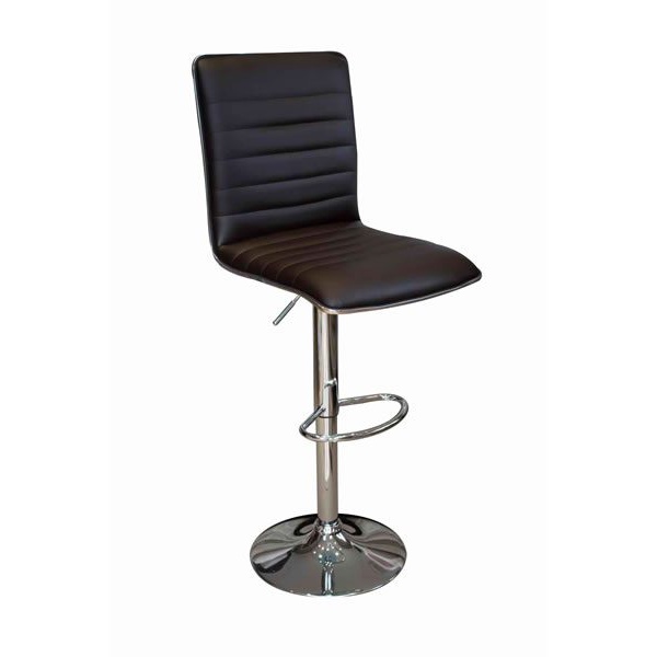 Crispi Breakfast Bar Stool Black Silver Trim Height Adjustable.