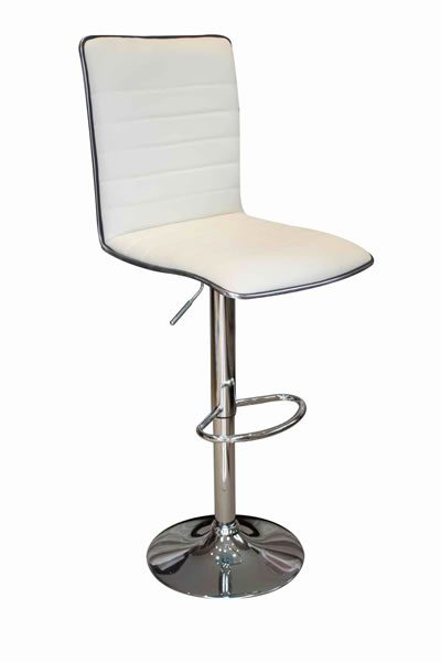 Crispi Breakfast Bar Stool Cream Silver Trim Height Adjustable.