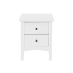 Qwelbe 2 Petite Drawer Bedside Cabinet - White