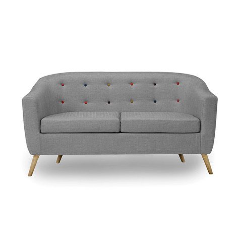 Conton Sofa With Buttons Grey