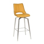 Mackerel Leather Effect Yellow Bar Chair