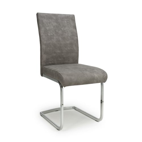 Ranisto Suede Effect Light Grey Dining Chair